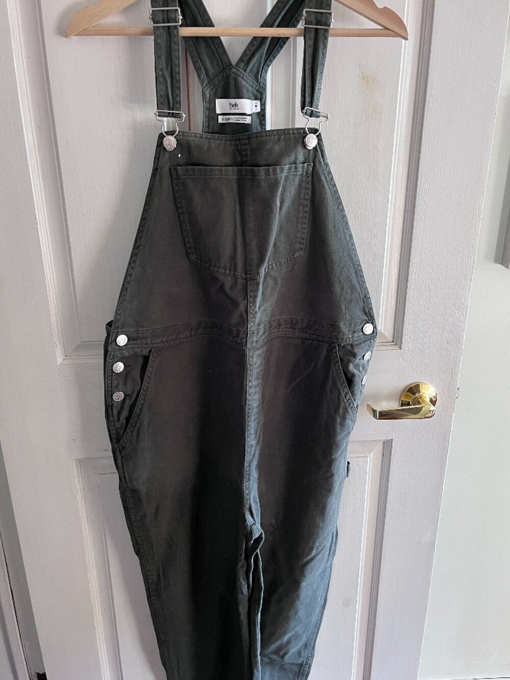 Dark Green Denim Twik Overalls